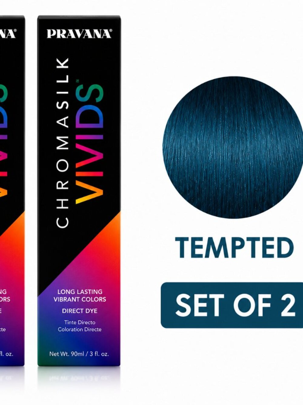 Pravana ChromaSilk Vivids Tempted Hair Color Set of 2 | Semi-Permanent Direct Dy